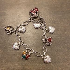 Silver hearts bangle